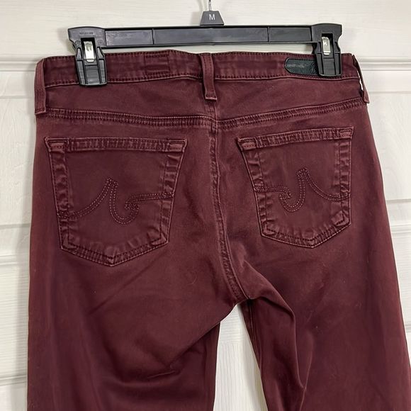 AG Adriano Goldschmied Wine Color The Stilt Cigarette Jeans Size 26R - Picture 12 of 12